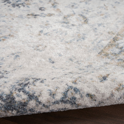 Nourison Home Astra Machine Washable  Ivory Blue  Traditional