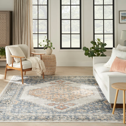 Nourison Home Astra Machine Washable  Grey Gold  Traditional