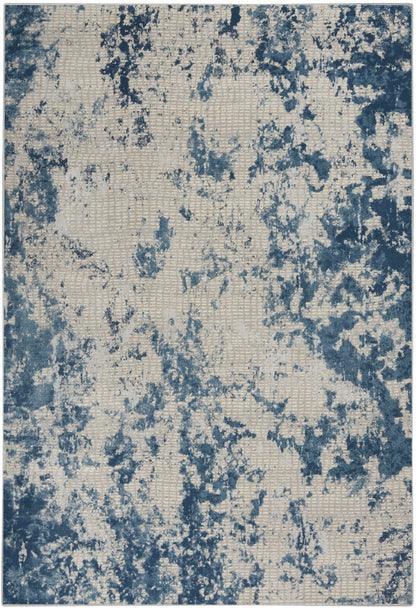Nourison Home Rustic Textures RUS16 Grey Blue Contemporary Power-loomed Rugs
