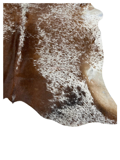 Artisan Claire 5583 White Brown Hair on Hide Cowhide Shape Rug