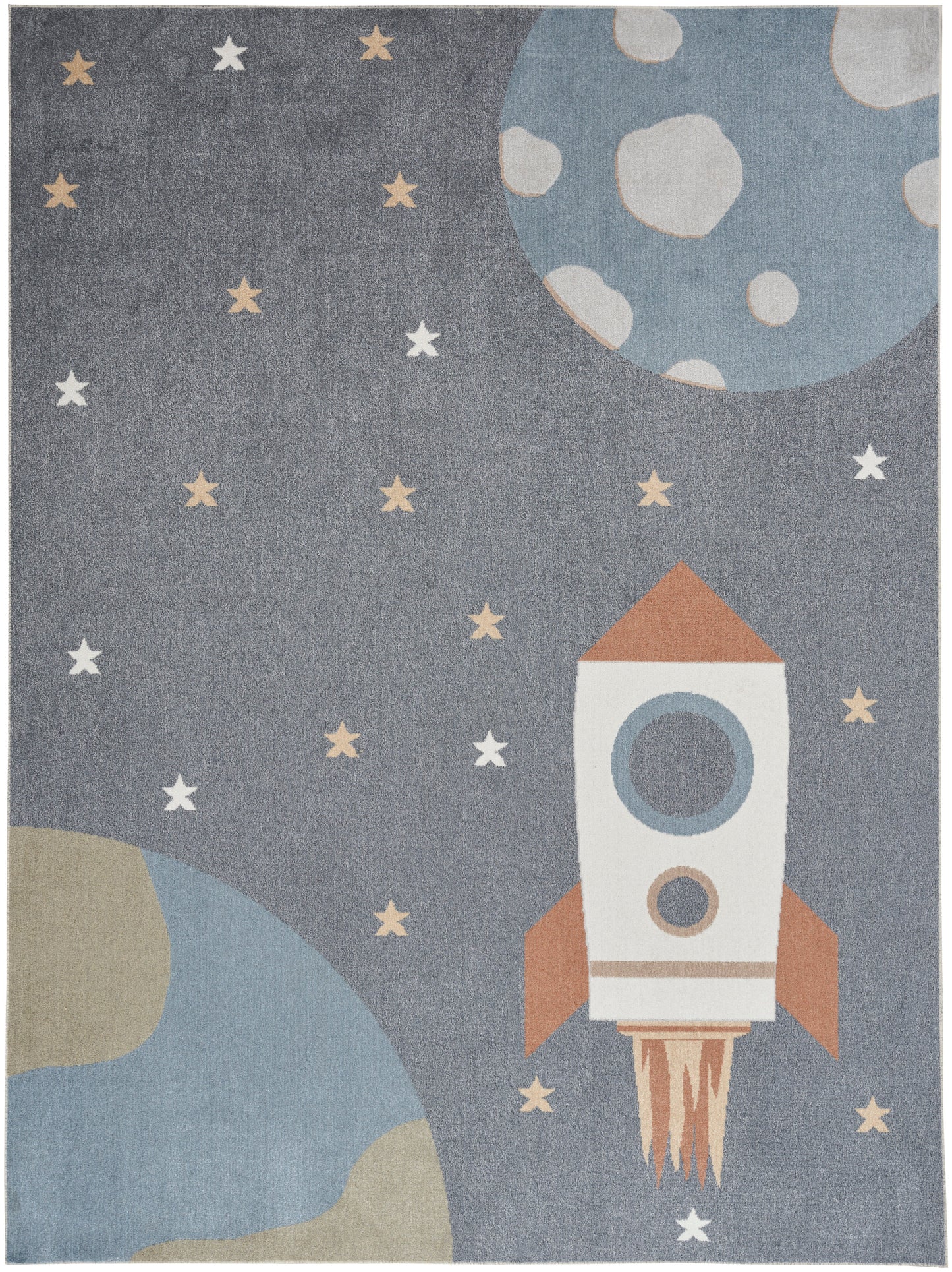 Nourison Home Astra Machine Washable ASW06 Sky Blue Contemporary Power-loomed Rug