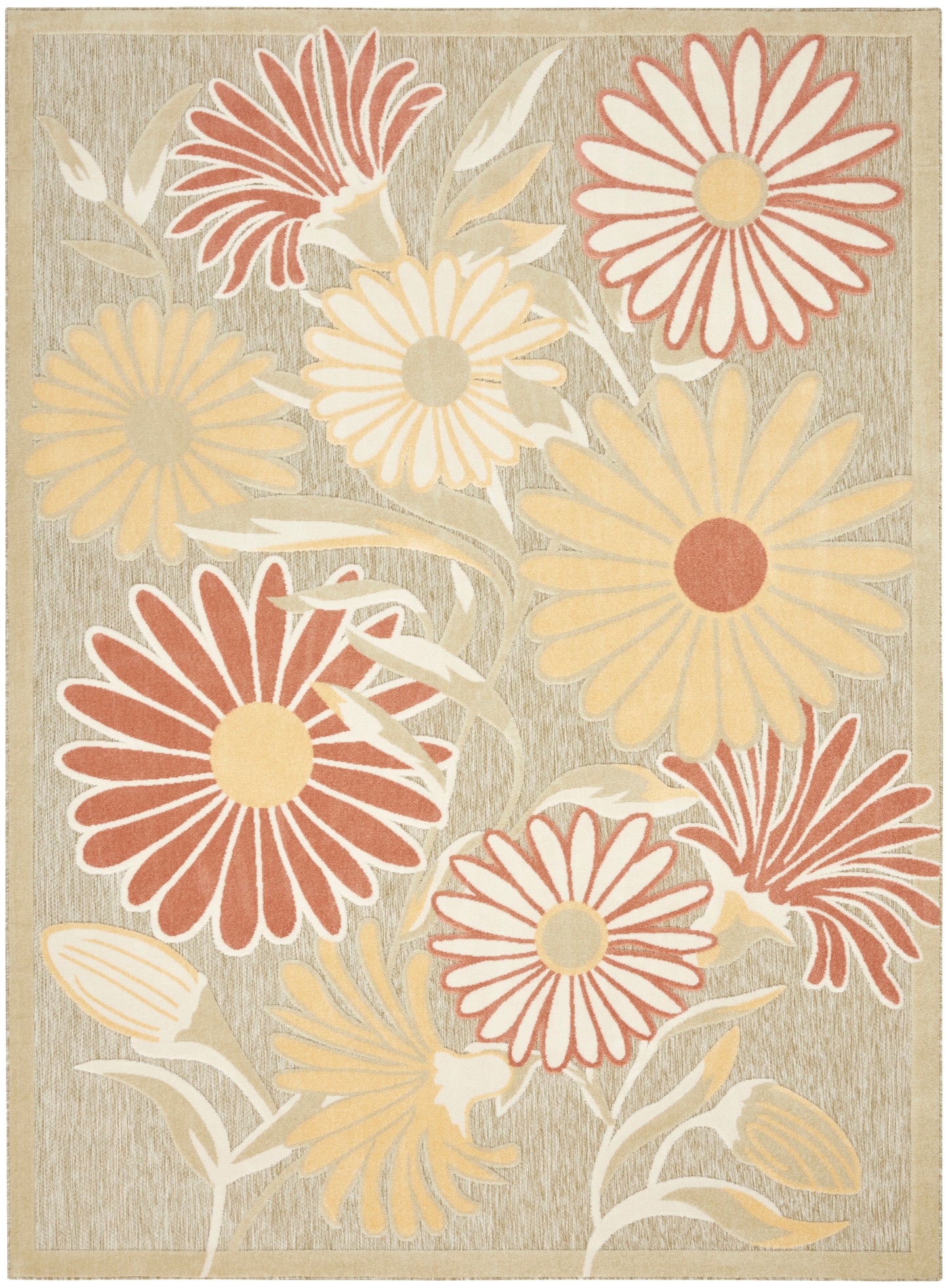Nourison Home Aloha ALH33 Sage Rose Contemporary Power-loomed Rugs