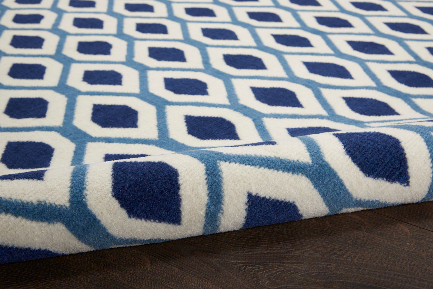 Nourison Home Grafix  White Navy  Contemporary