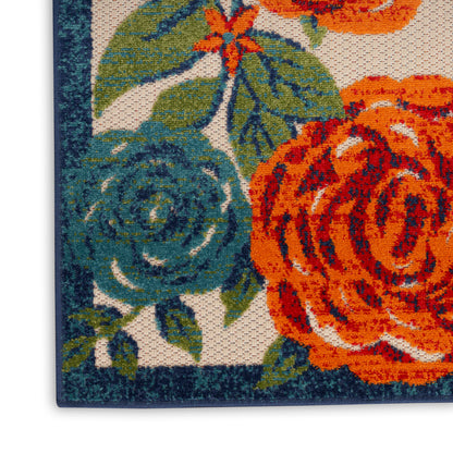 Nourison Home Aloha  Ivory Multicolor  Contemporary