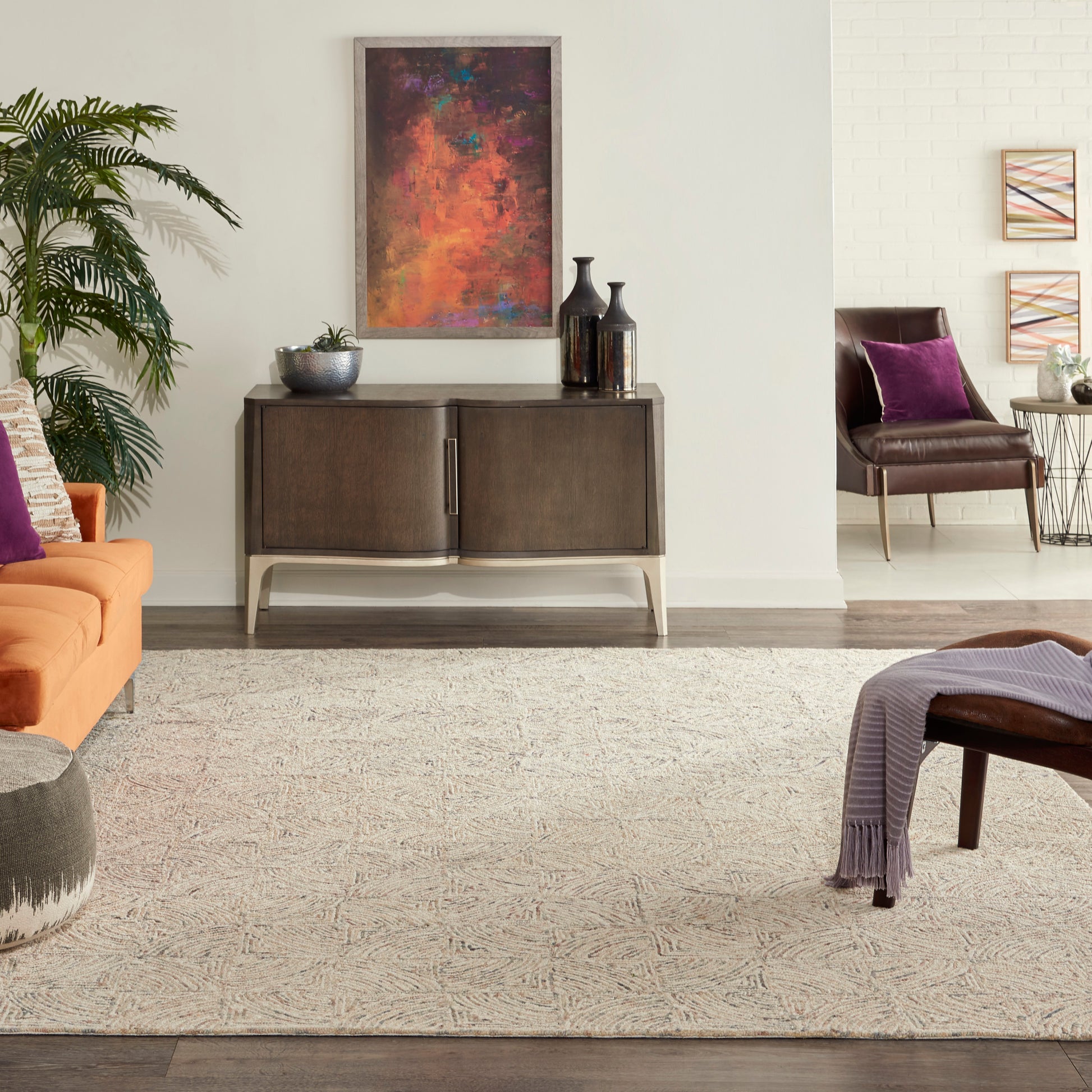 Nourison Home Interlock  Ivory Multi  Contemporary