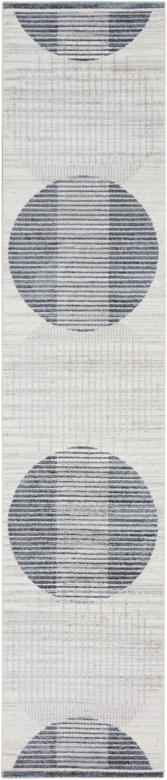 Nourison Home Astra Machine Washable ASW03 Ivory Blue Contemporary Power-loomed Rug