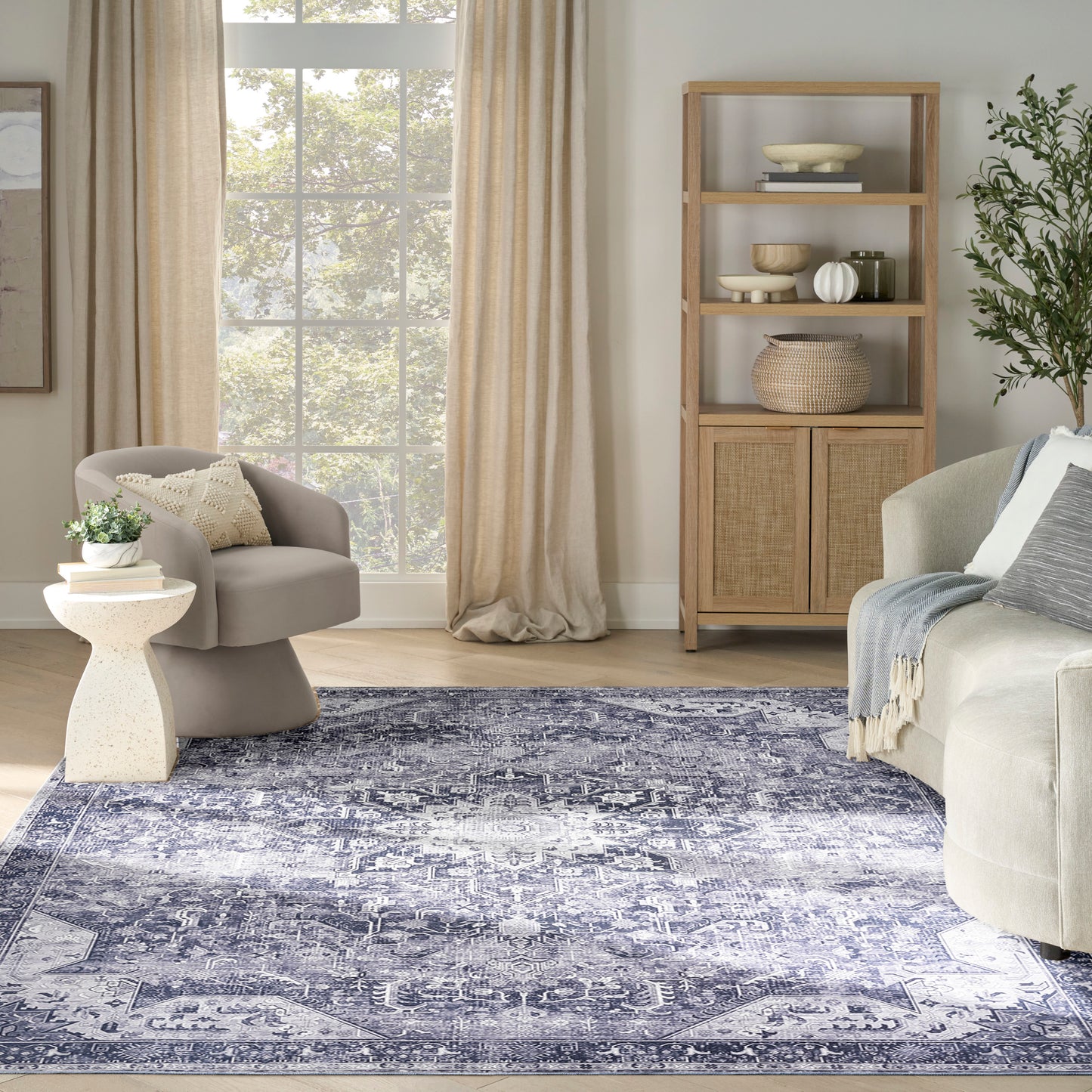 Nourison Home Nourison Washables  Charcoal Grey  Traditional