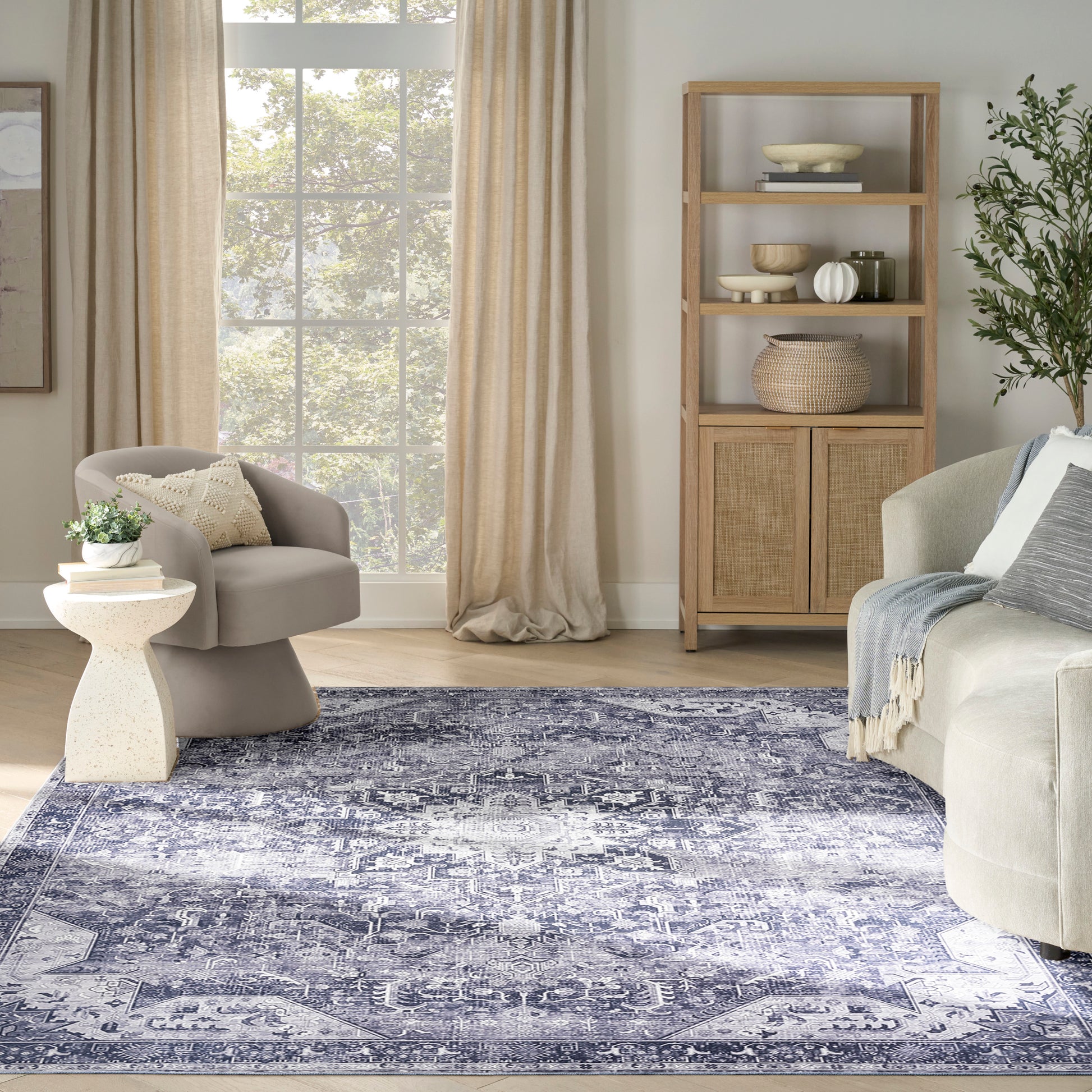 Nourison Home Nourison Washables  Charcoal Grey  Traditional