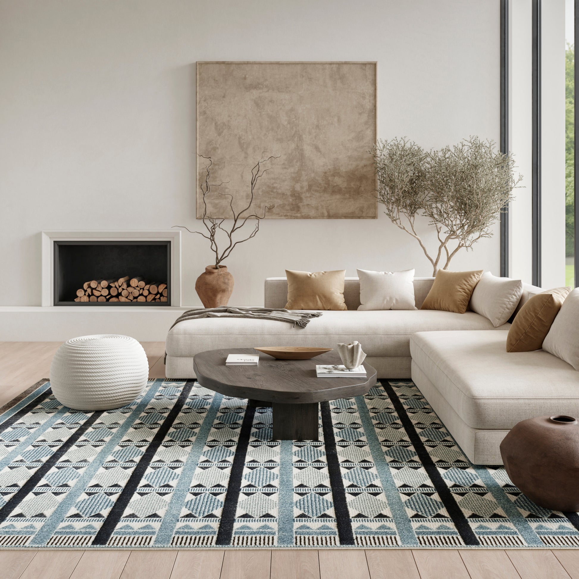 Nourison Home Nordic  Blue  Contemporary