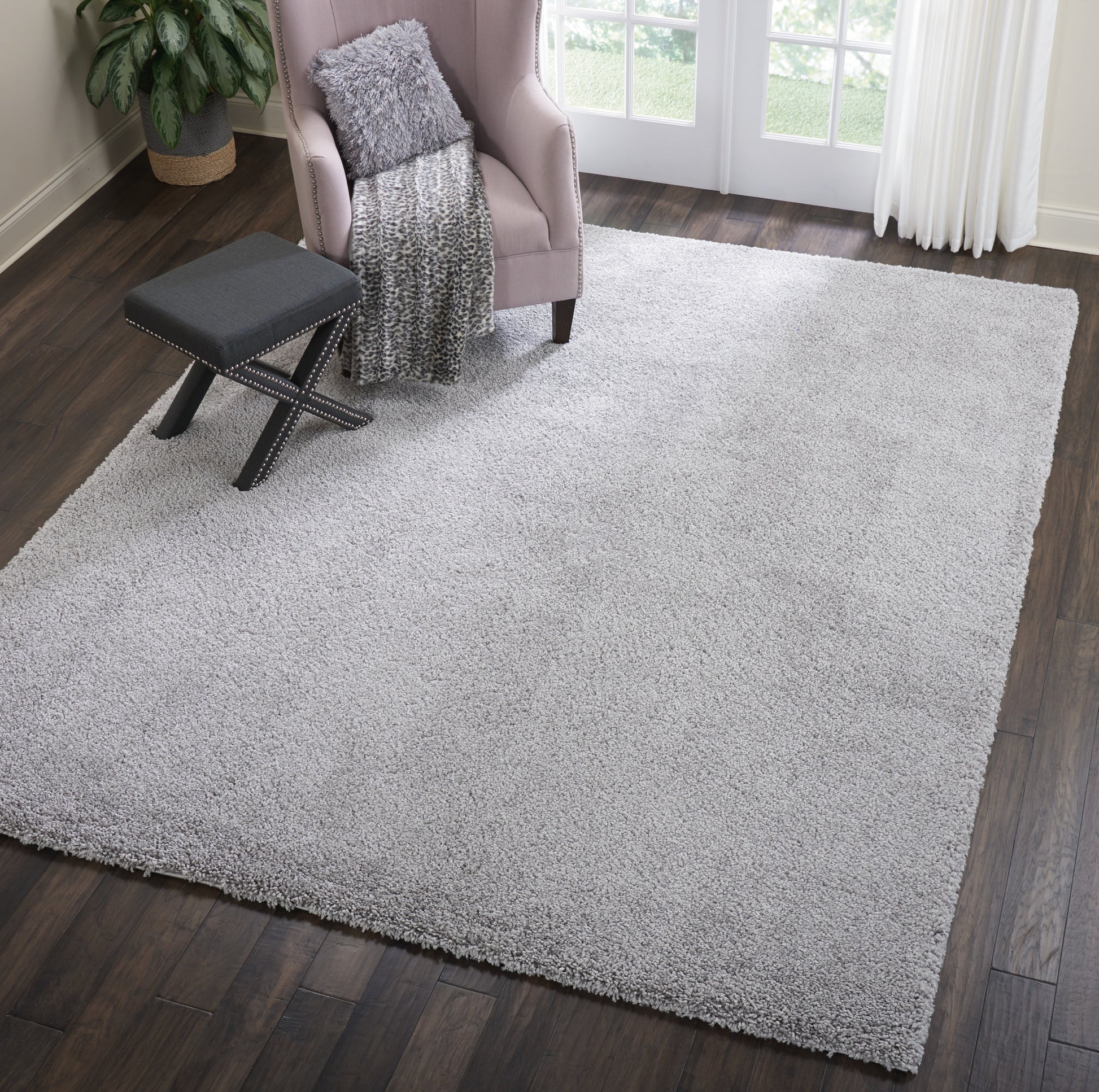 Nourison Home Malibu Shag  Silver Grey  Contemporary