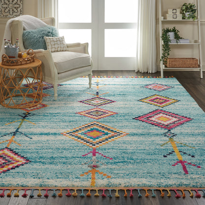 Nourison Home Nomad  Aqua  Transitional