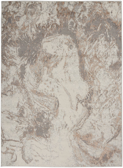 Nourison Home Elation ETN02 Ivory Grey Contemporary Power-loomed Rug