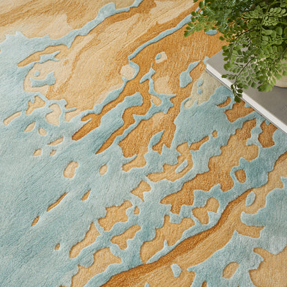 Nourison Home Prismatic  Sand Blue  Contemporary