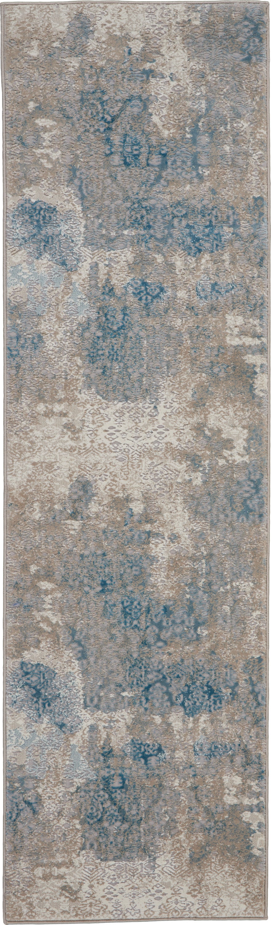 Nourison Home Karma KRM07 Ivory Light Blue Transitional Power-loomed Rug