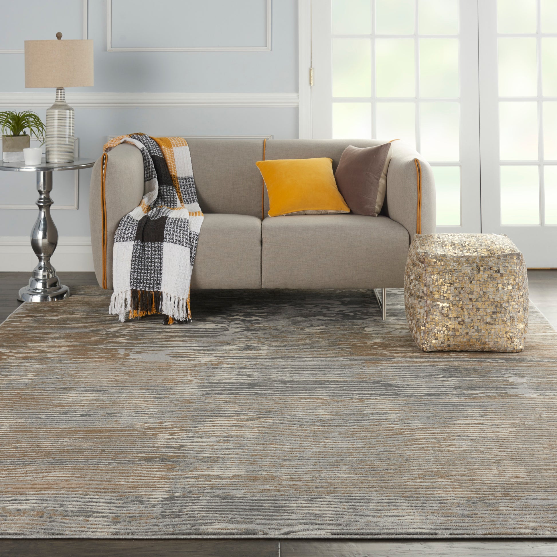 Nourison Home Solace  Grey Beige  Contemporary