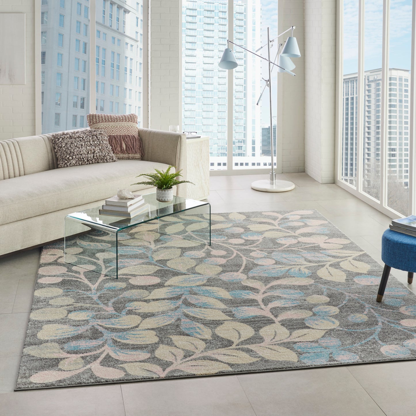 Nourison Home Tranquil  Grey Beige  Contemporary