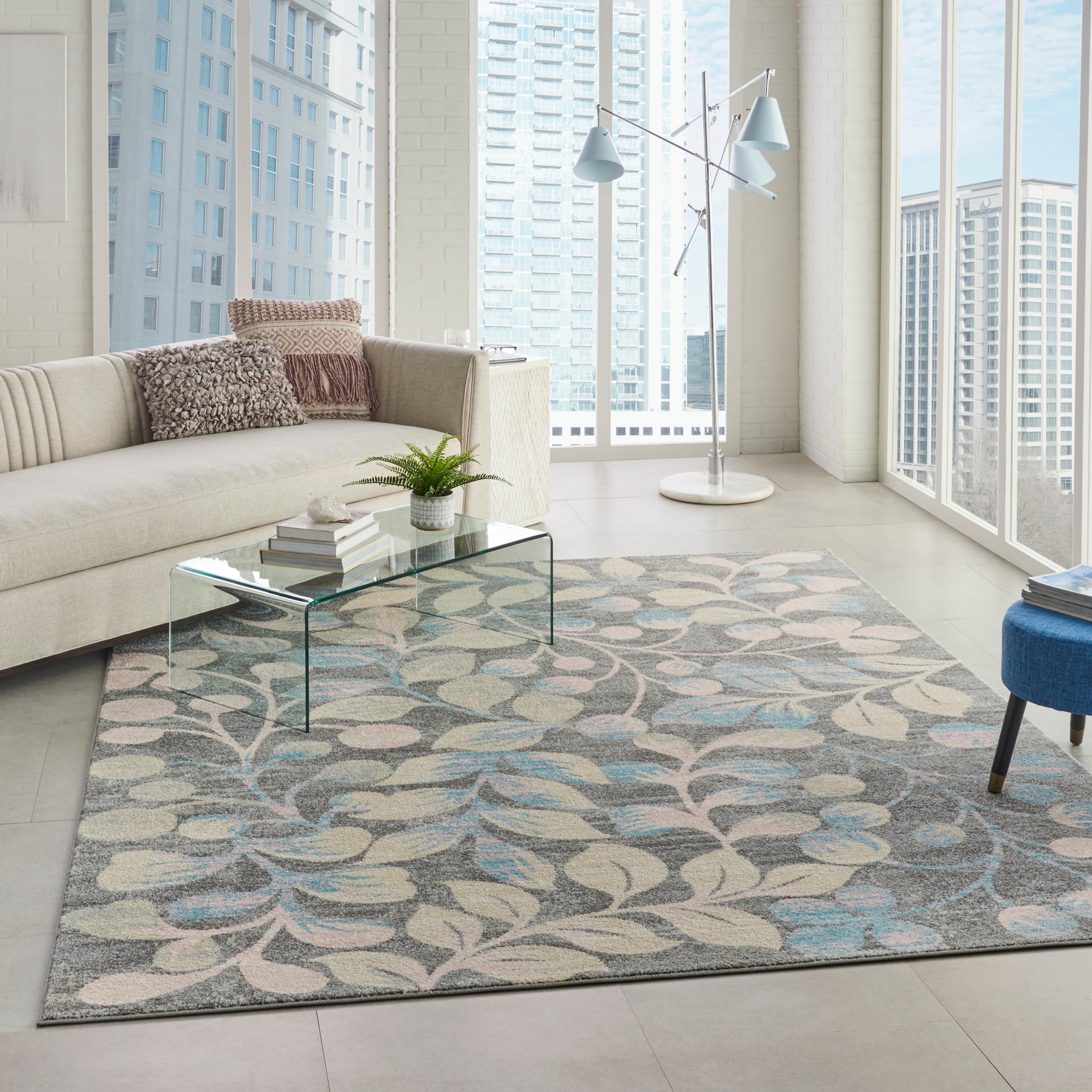 Nourison Home Tranquil  Grey Beige  Contemporary