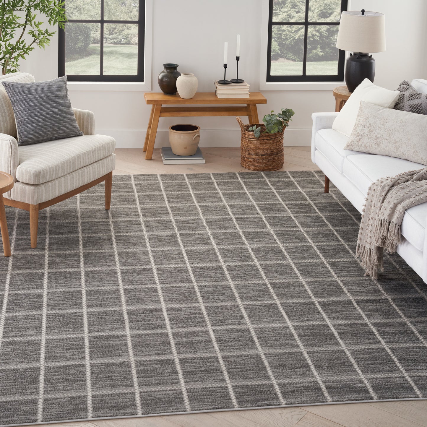 Nourison Home Serenity Home  Grey Ivory  Contemporary