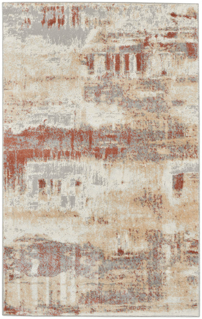 Calvin Klein CK005 Enchanting ECH02 Grey Rust Contemporary Power-loomed Rug