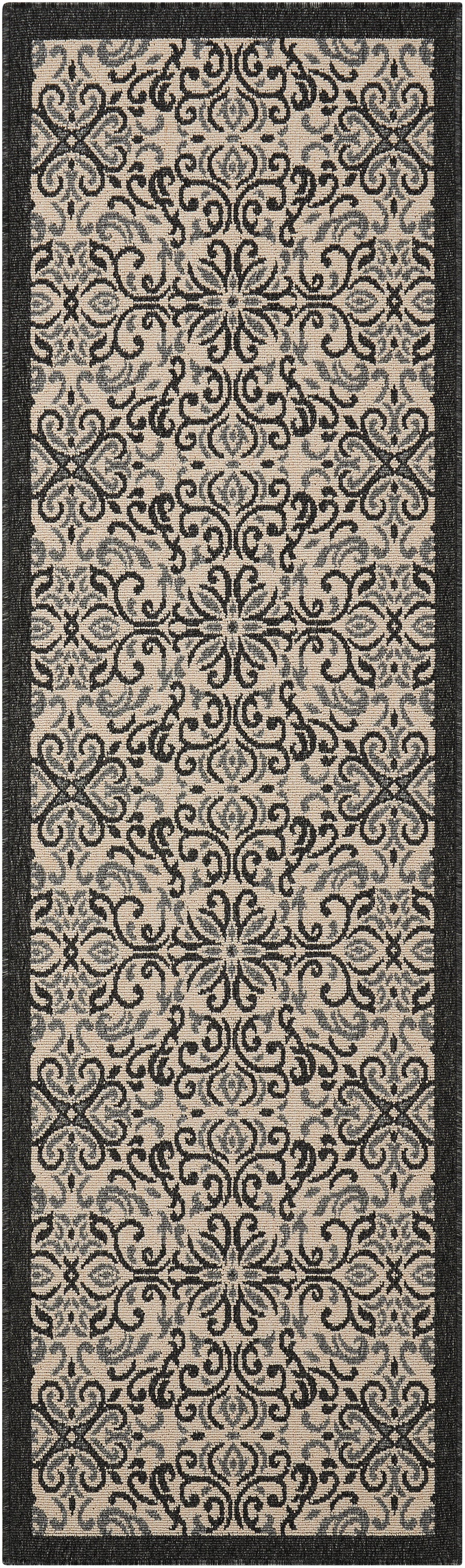 Nourison Home Caribbean  Ivory Charcoal  Transitional
