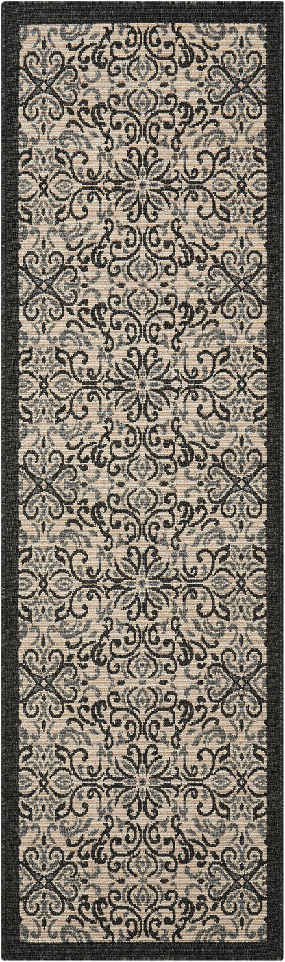 Nourison Home Caribbean  Ivory Charcoal  Transitional