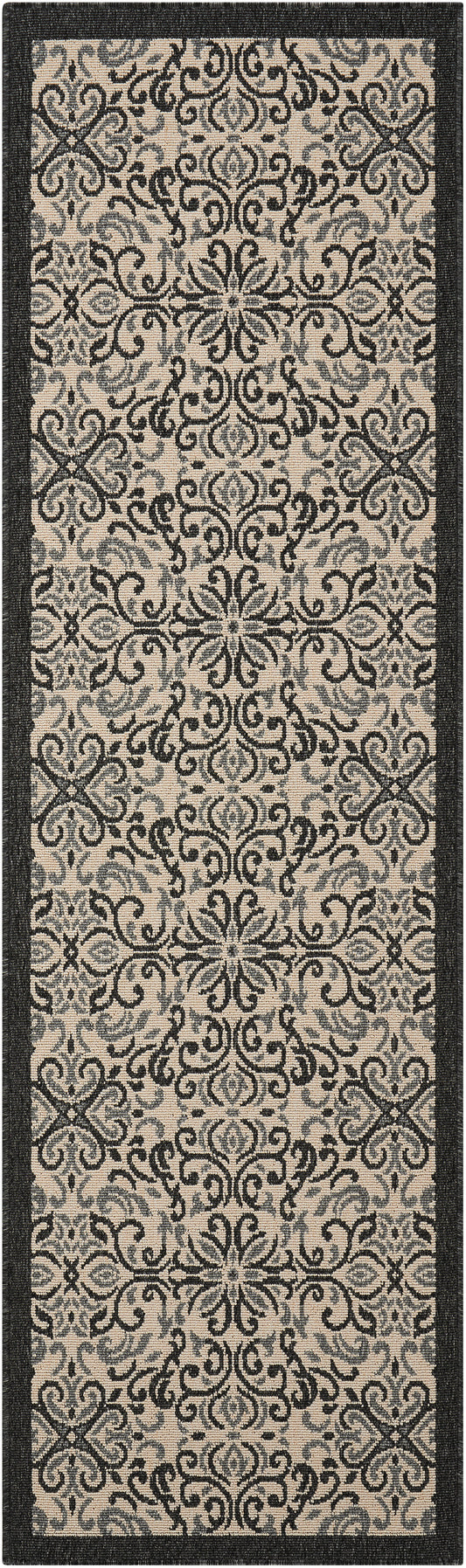 Nourison Home Caribbean  Ivory Charcoal  Transitional
