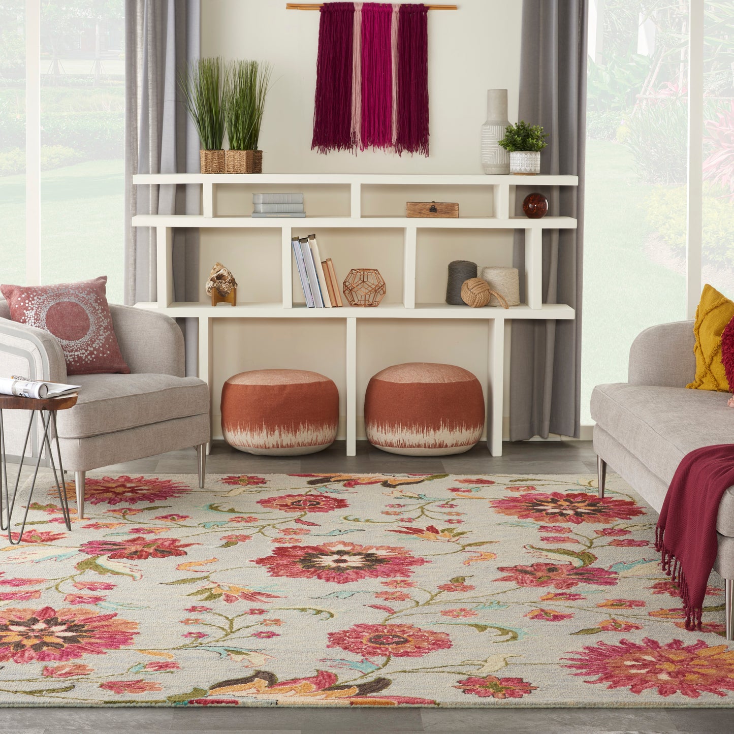 Nourison Home Bahari  Grey Multicolor  Contemporary