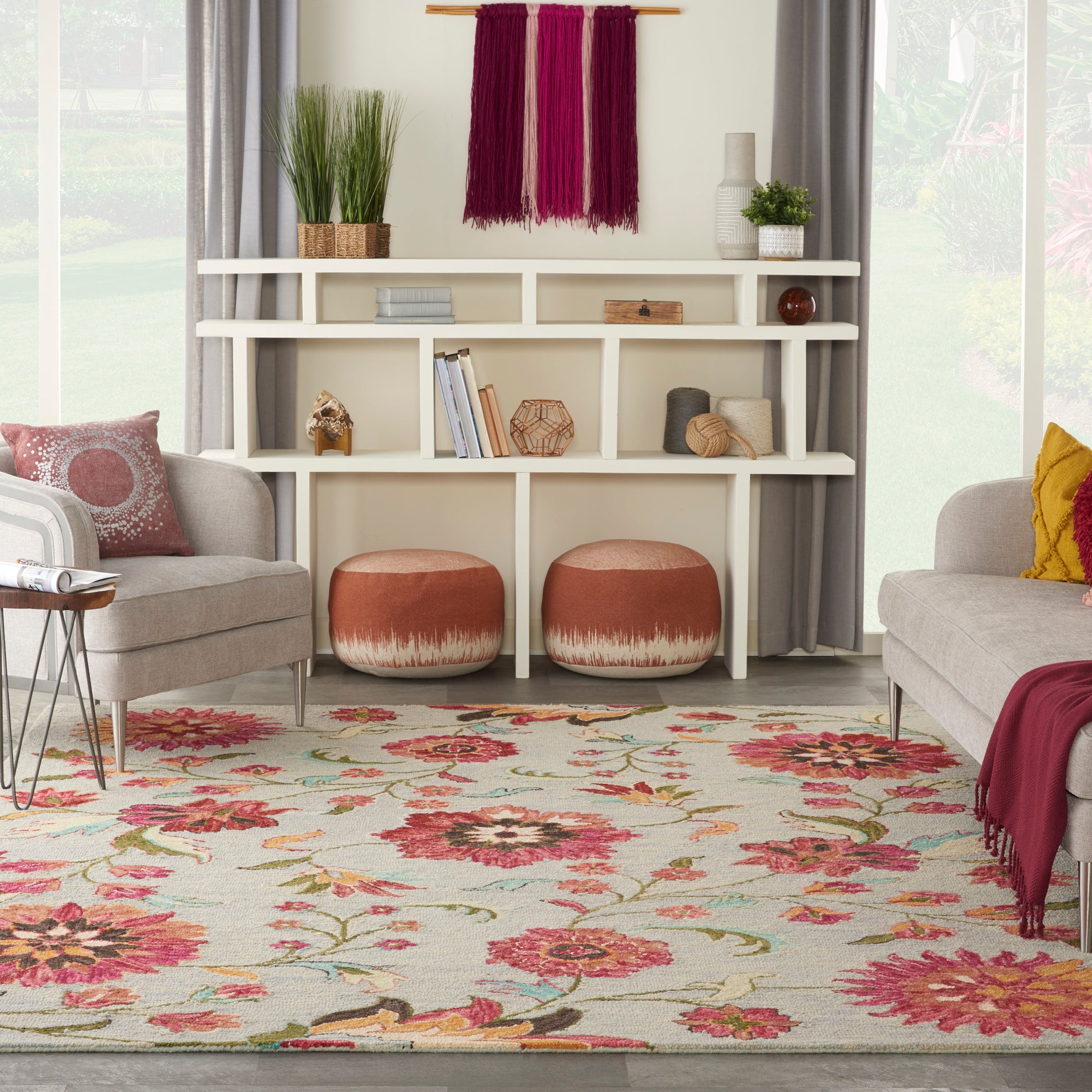 Nourison Home Bahari  Grey Multicolor  Contemporary