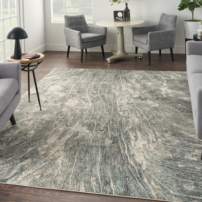 Nourison Home Marmara  Charcoal Ivory  Contemporary