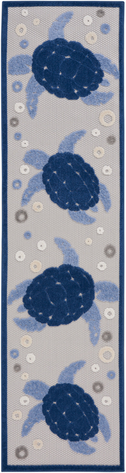 Nourison Home Aloha ALH27 Navy Blue Contemporary Power-loomed Rugs
