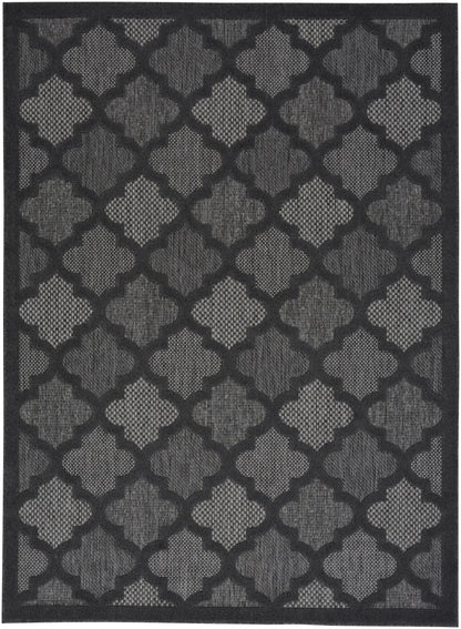 Nourison Home Easy Care NES01 Charcoal Black Contemporary Flat Weave Rug