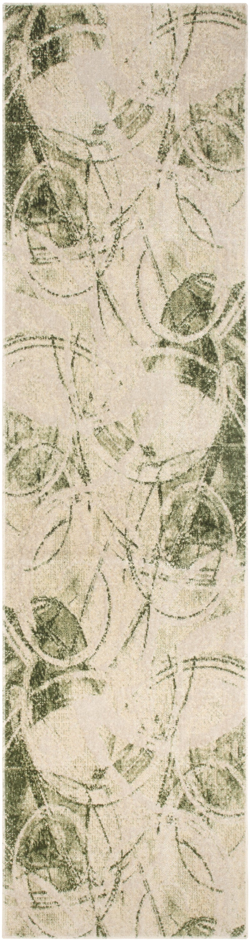 Nourison Home Astra Machine Washable ASW14 Beige Green Contemporary Power-loomed Rug