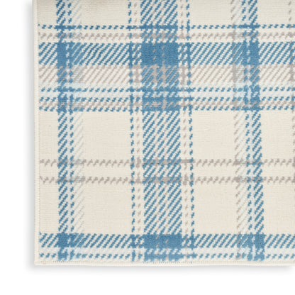Nourison Home Grafix  Ivory Blue  Contemporary