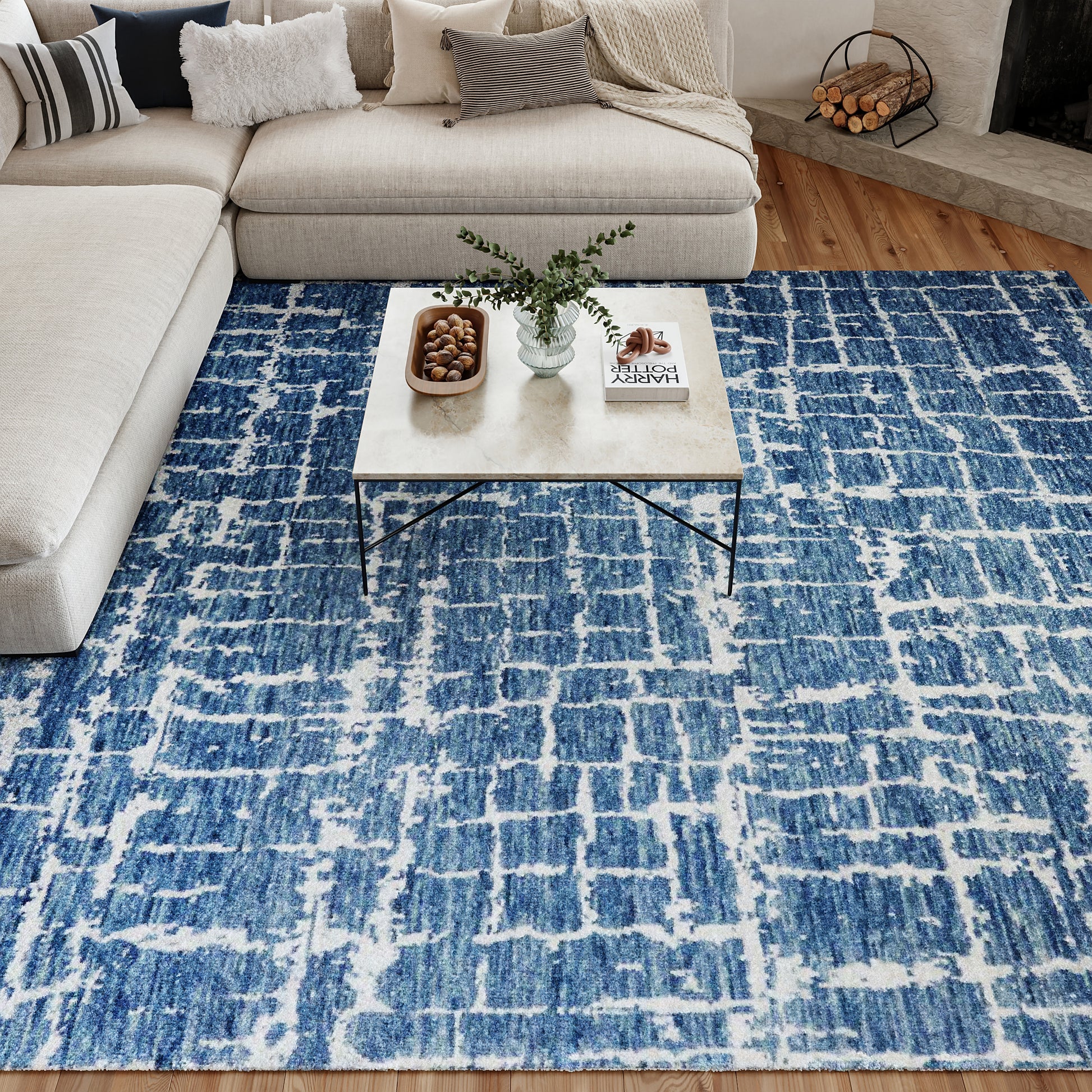 Nourison Home Luna  Blue Silver  Contemporary