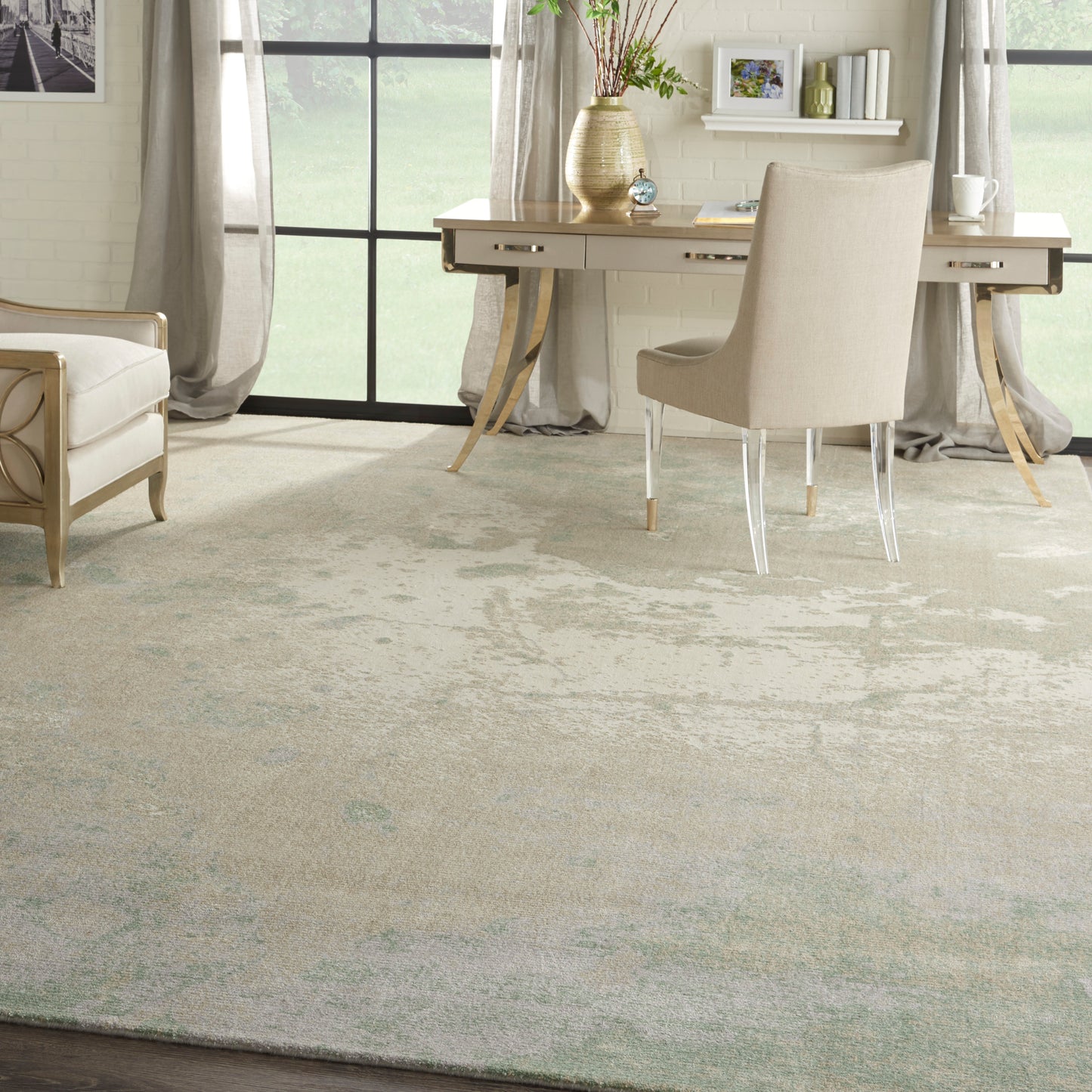 Nourison Home Twilight  Ivory Green  Contemporary