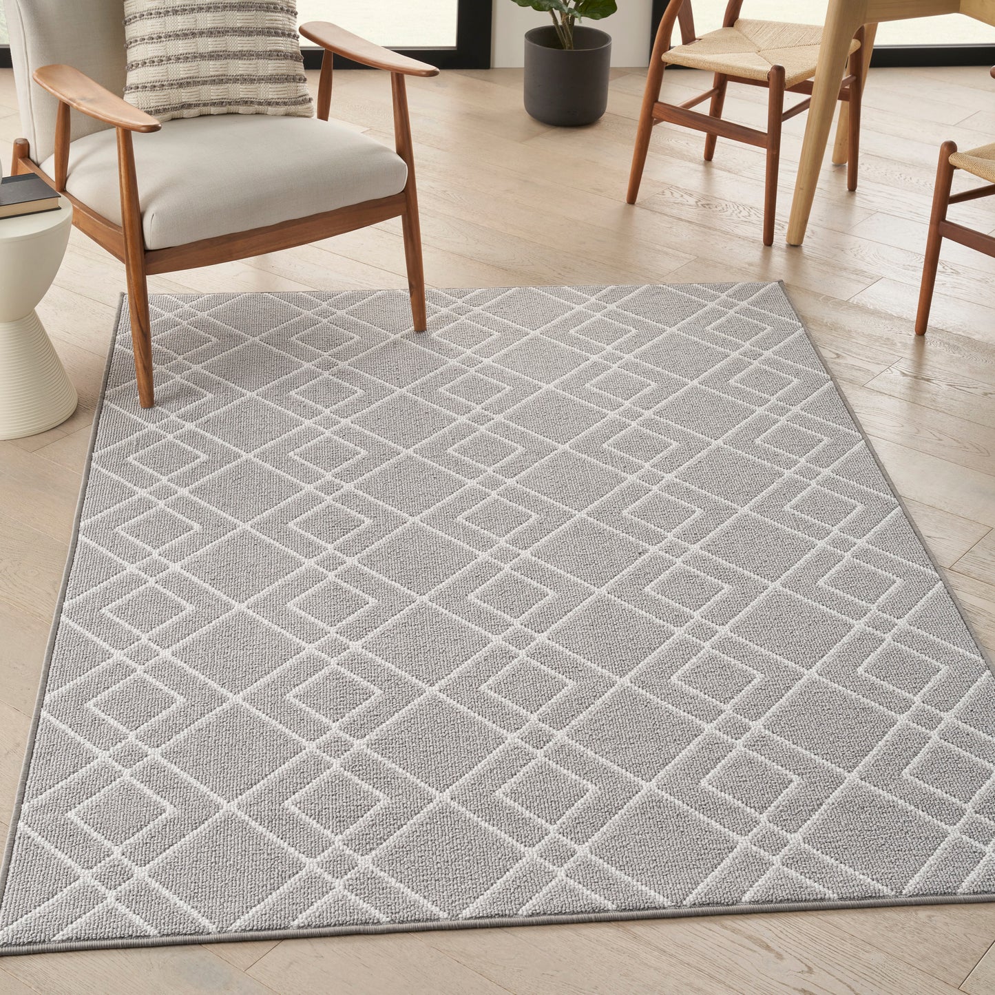 Nourison Home Modern Lines  Silver  Contemporary