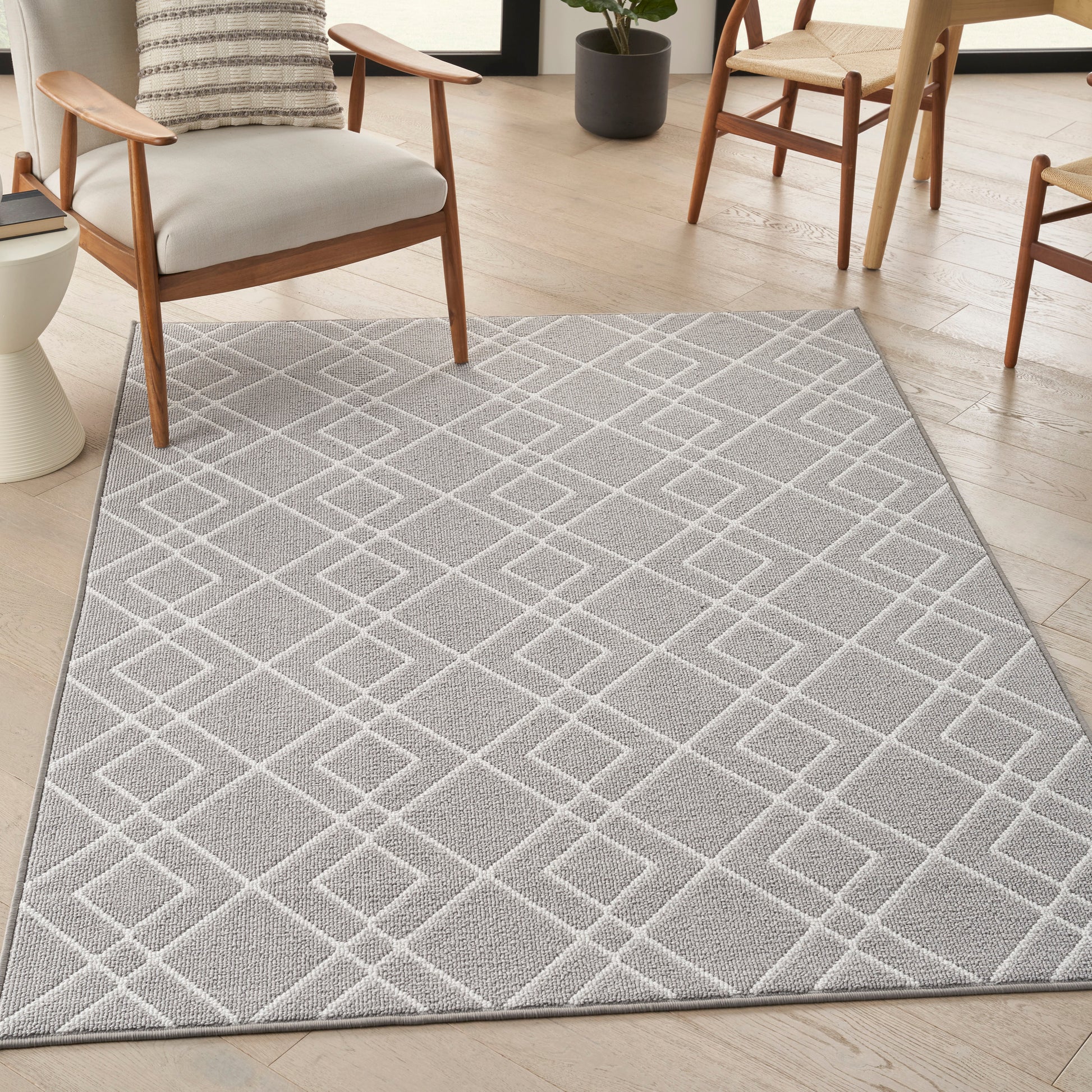 Nourison Home Modern Lines  Silver  Contemporary