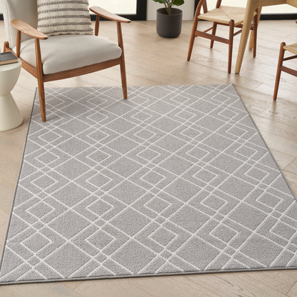 Nourison Home Modern Lines  Silver  Contemporary