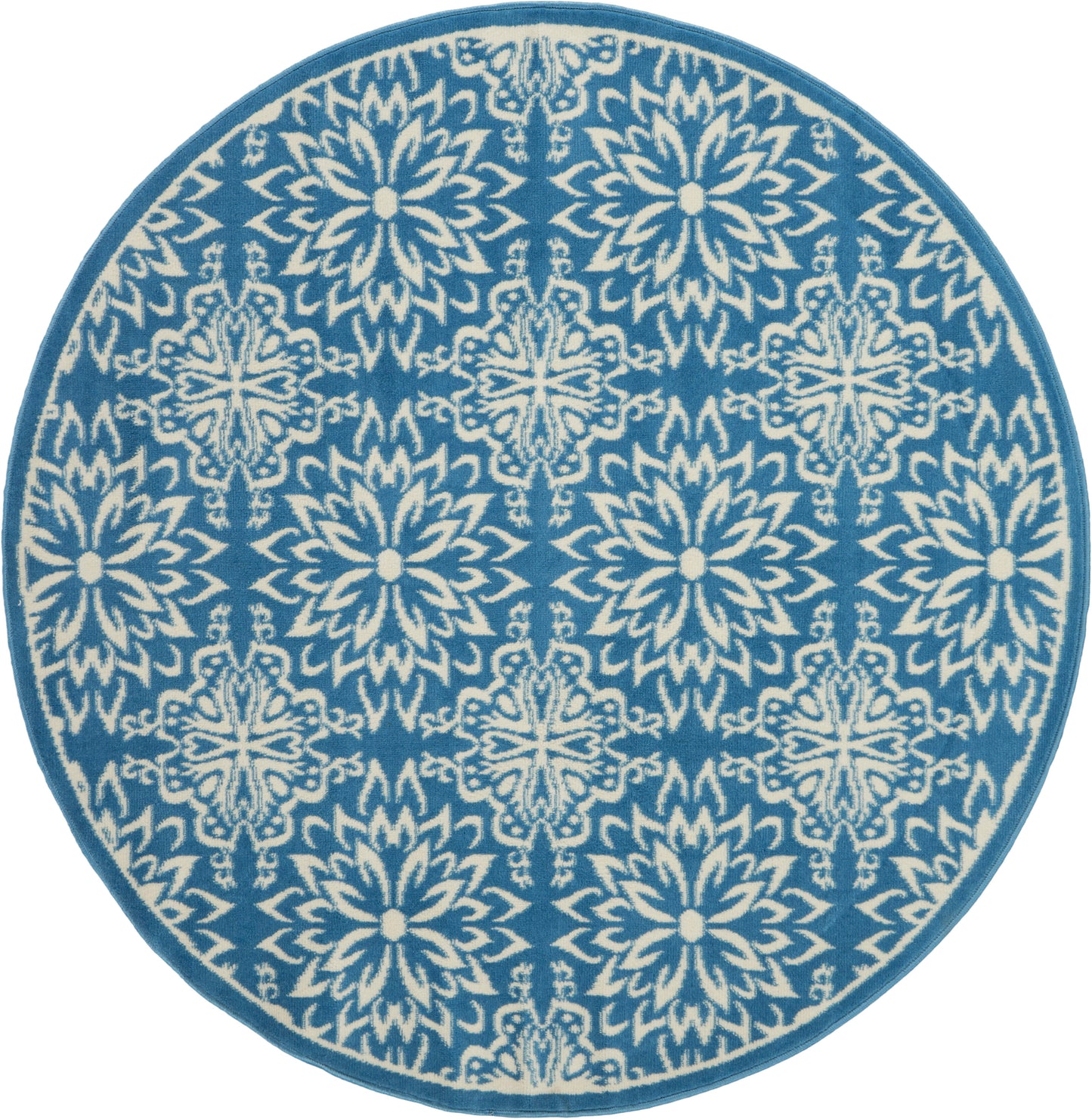 Nourison Home Jubilant JUB06 Ivory Blue Transitional Power-loomed Rug