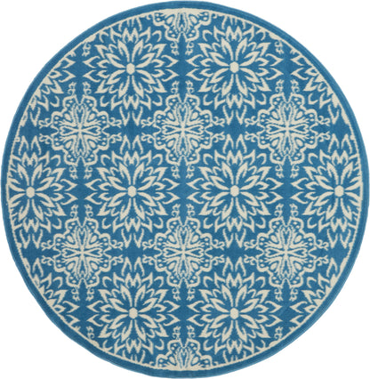 Nourison Home Jubilant JUB06 Ivory Blue Transitional Power-loomed Rug
