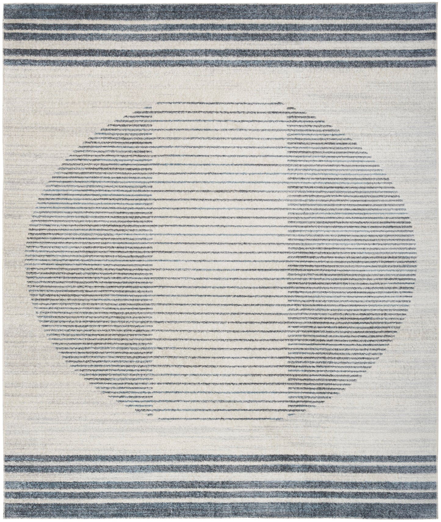 Nourison Home Astra Machine Washable ASW05 Ivory Blue Contemporary Power-loomed Rug