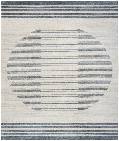 Nourison Home Astra Machine Washable ASW05 Ivory Blue Contemporary Power-loomed Rug