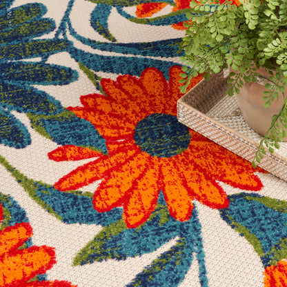Nourison Home Aloha  Ivory Multicolor  Contemporary