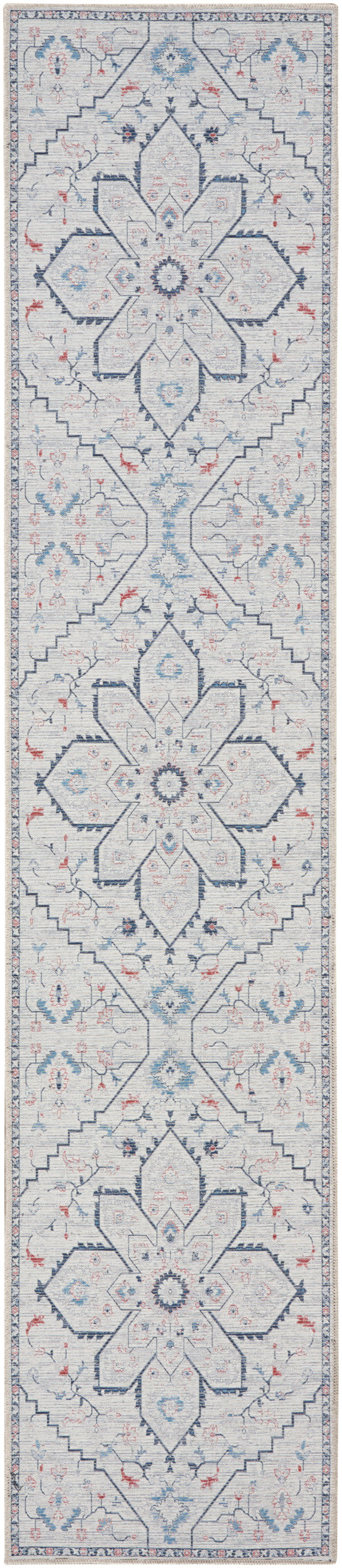 Nourison Home New Concept Washables SR110 Ivory Blue Contemporary Machine Woven Rug