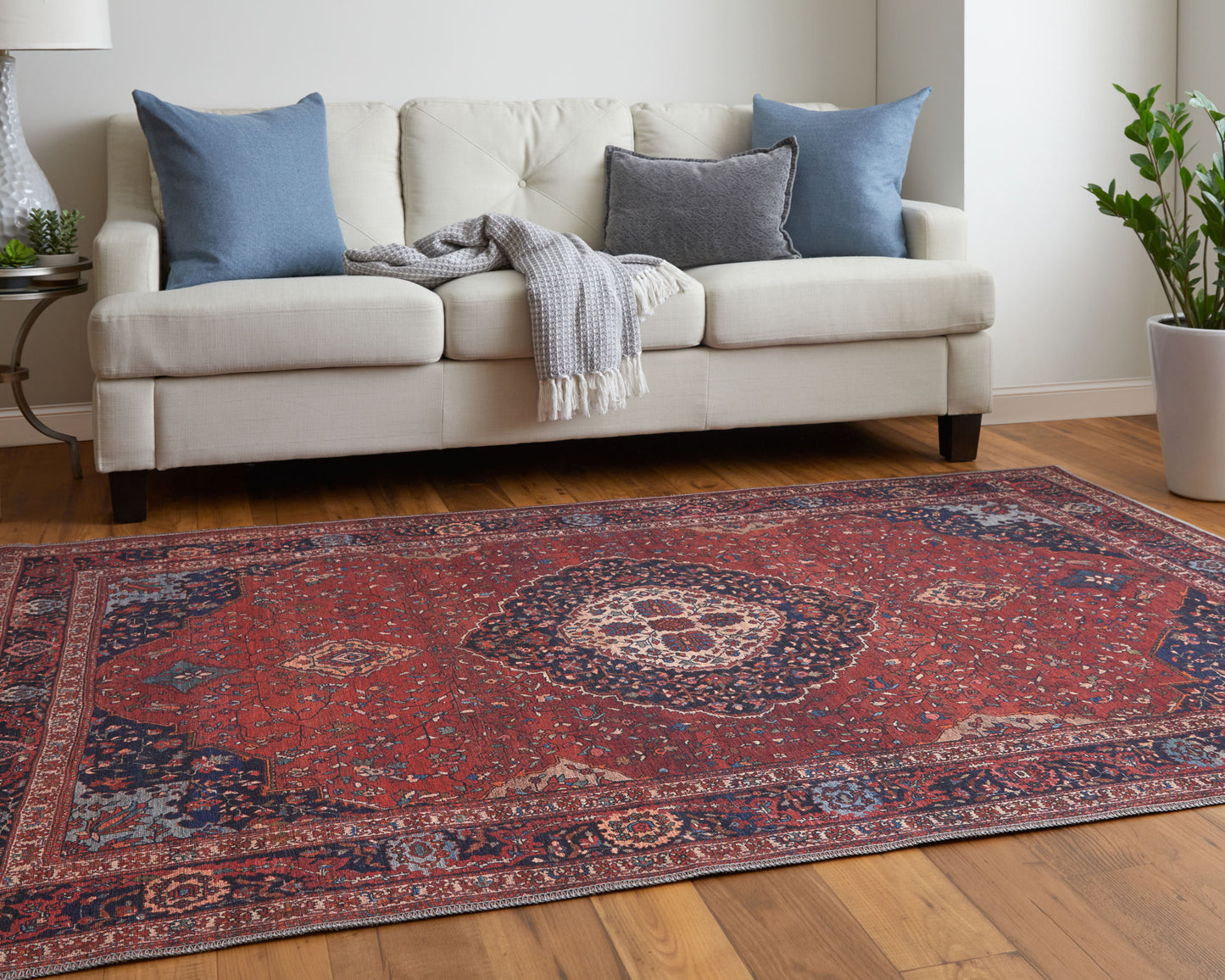 Feizy Rawlins  Red Navy Transitional/Bohemian & Eclectic/Vintage