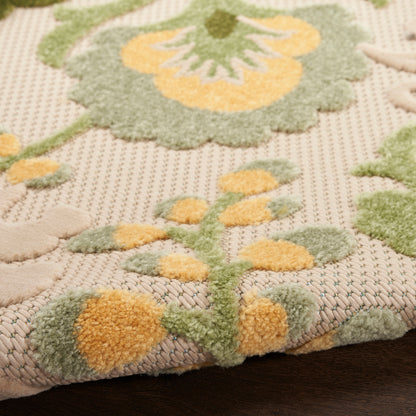 Nourison Home Aloha  Ivory Green  Contemporary