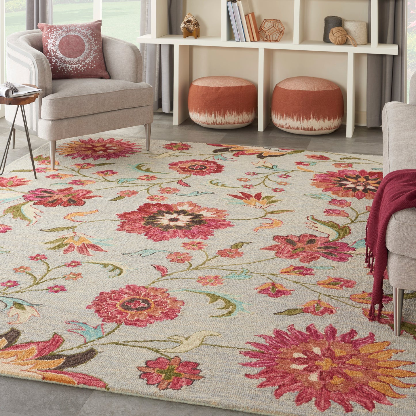 Nourison Home Bahari  Grey Multicolor  Contemporary