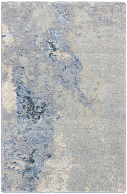 Nourison Home Silk Shadows SHA21 Blue Sky Contemporary Knotted Rug
