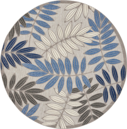 Nourison Home Aloha ALH18 Grey Blue Contemporary Power-loomed Rugs