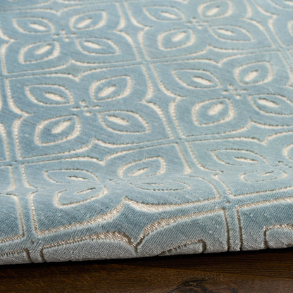 Nourison Home Washable Charm  Blue Ivory  Contemporary